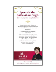 Speers Funeral Home Ad